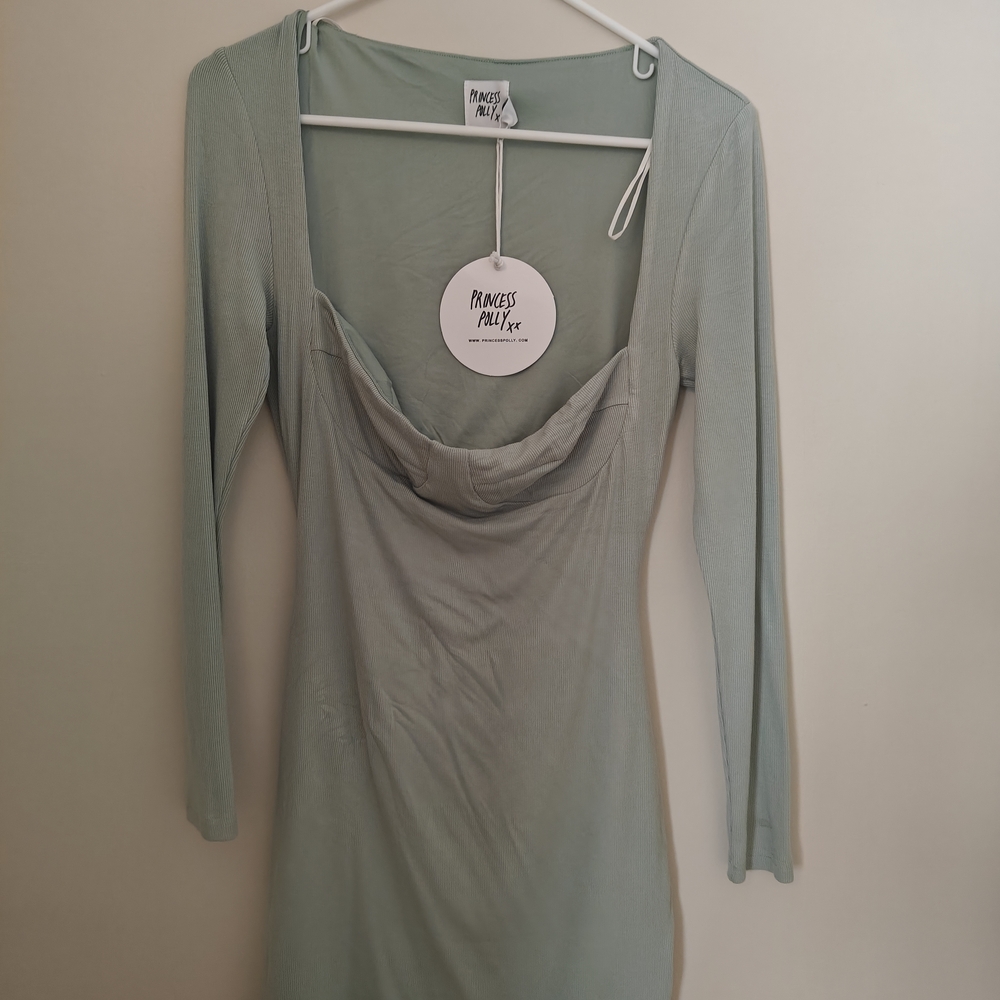 Princess Polly Light Green Long Sleeve Dress